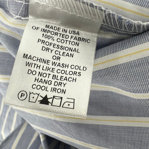 Kal Rieman Shirt Women Medium Blue Striped Twist Front Tie Waist Button Down USA - Picture 4 of 8